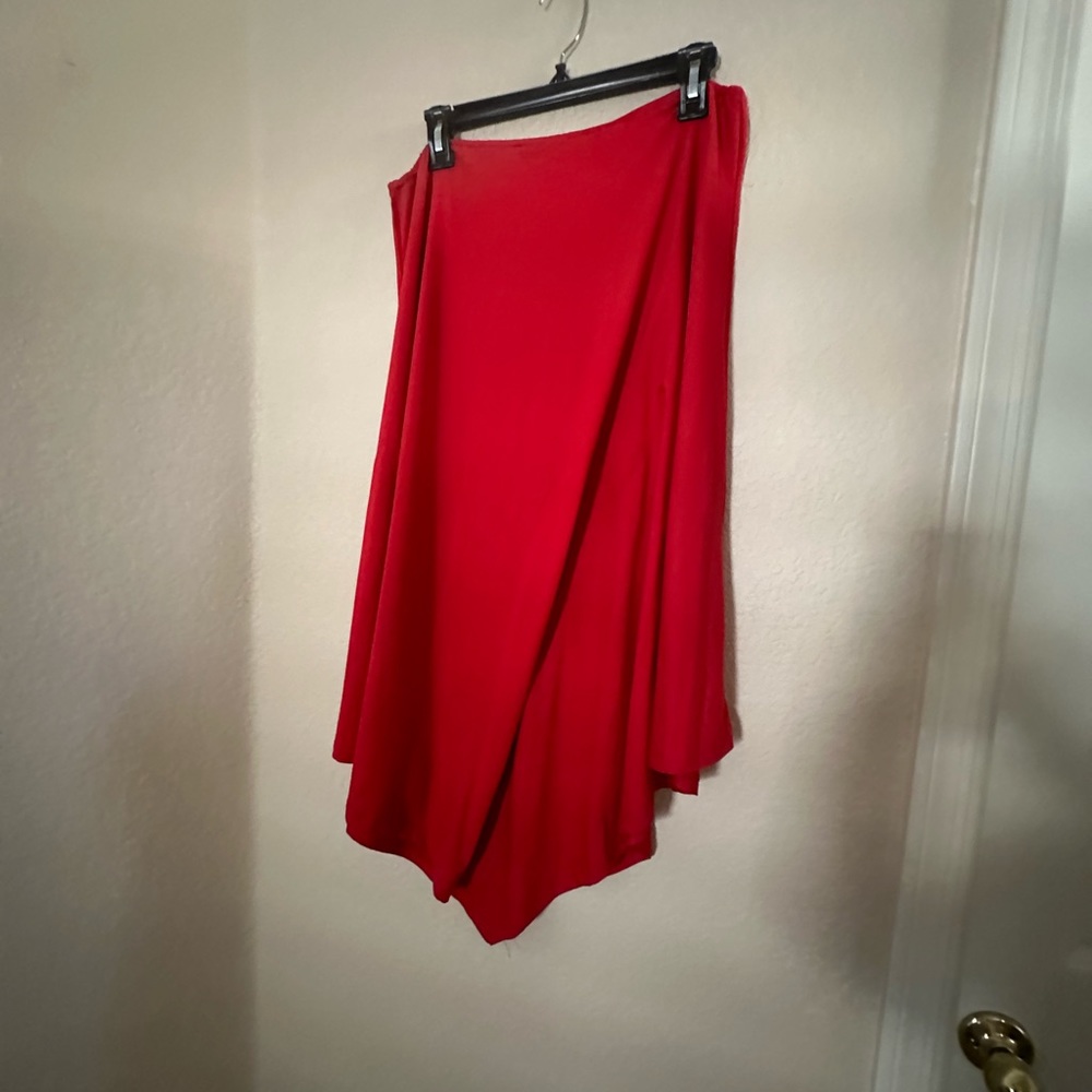 Red one shoulder dress